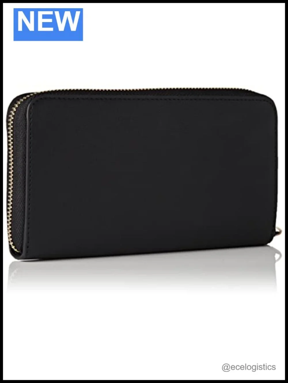 Armani Exchange Logo Zip Around Wallet Wristlet - Polyester, Credit Card Slots,